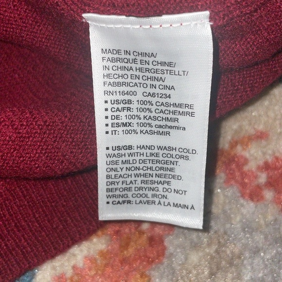 Lark and Ro 100 Cashmere Sweater Pink Block Color Size medium Holiday ! - Picture 5 of 6